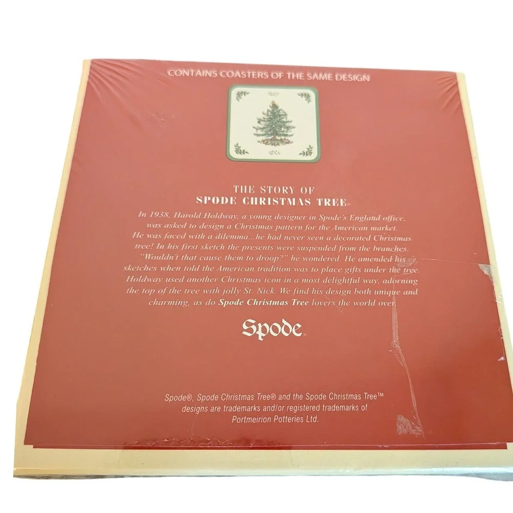 Spode‎ Christmas Tree Pimpernel Coasters Set of 6 Cork Backed Heat Resistant NEW